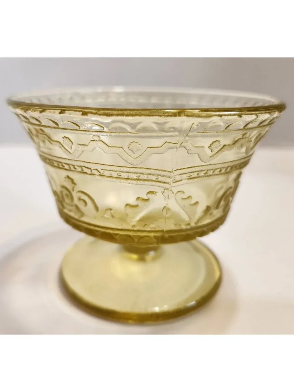 Federal Glass Patrician Spoke Amber Depression Glass 3x3.57 inch Sherbet Glass